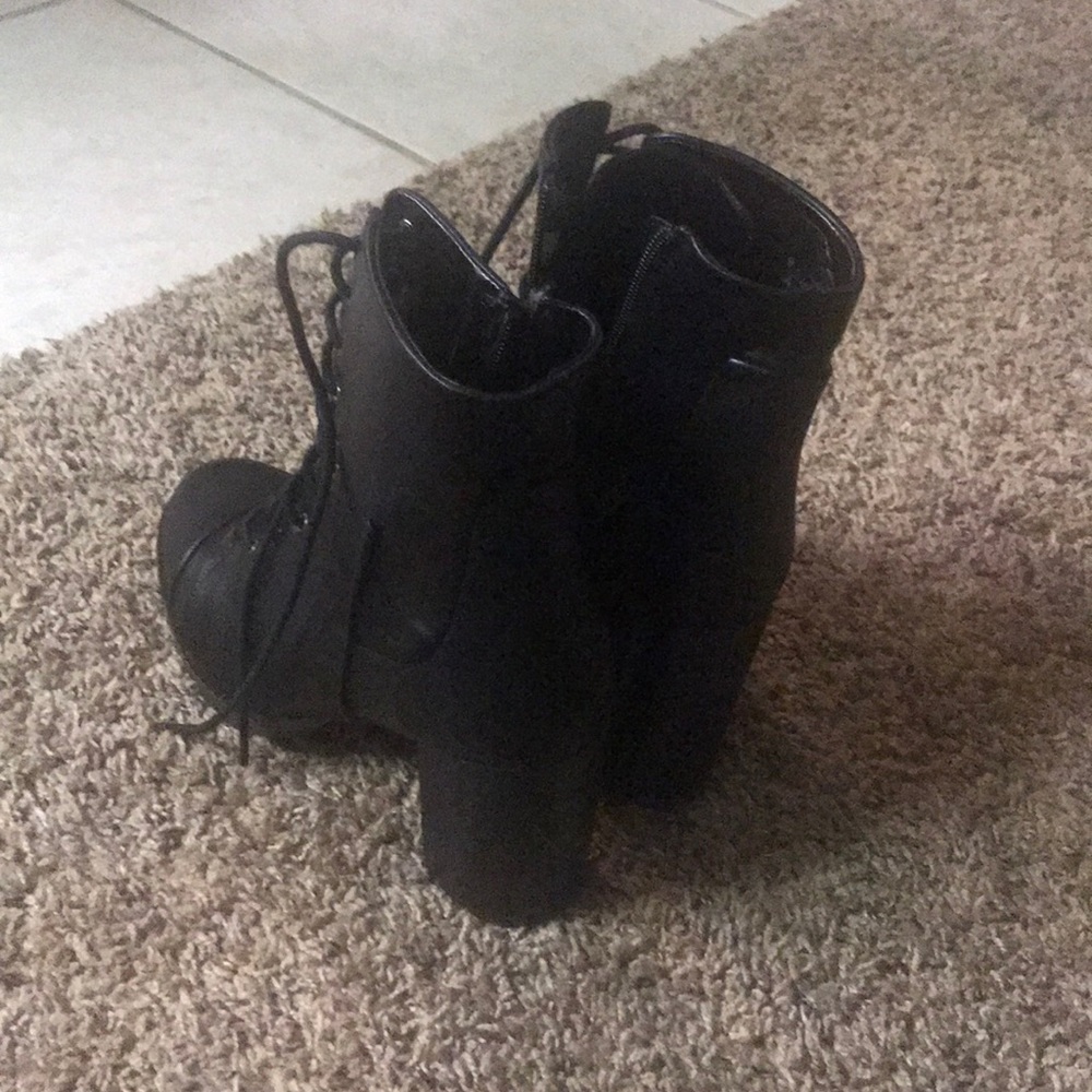 Combat heeled boots!